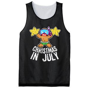 Summer Xmas July Snorkel Gingerbread Man Christmas in July Mesh Reversible Basketball Jersey Tank