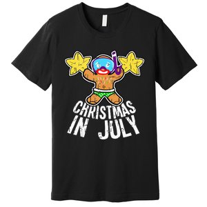 Summer Xmas July Snorkel Gingerbread Man Christmas in July Premium T-Shirt