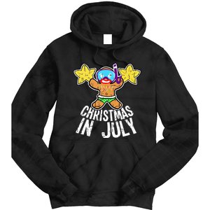 Summer Xmas July Snorkel Gingerbread Man Christmas in July Tie Dye Hoodie