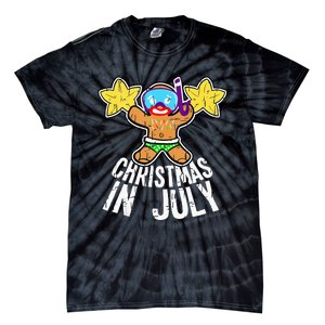 Summer Xmas July Snorkel Gingerbread Man Christmas in July Tie-Dye T-Shirt