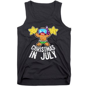 Summer Xmas July Snorkel Gingerbread Man Christmas in July Tank Top