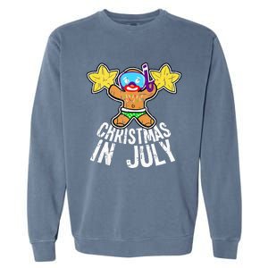 Summer Xmas July Snorkel Gingerbread Man Christmas in July Garment-Dyed Sweatshirt