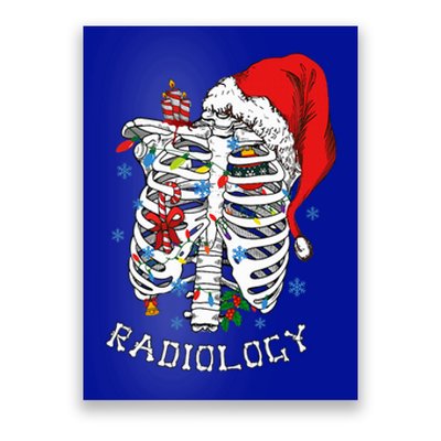 Skeleton Xmas Lights Santa Hat Christmas Radiology Rad Tech Poster