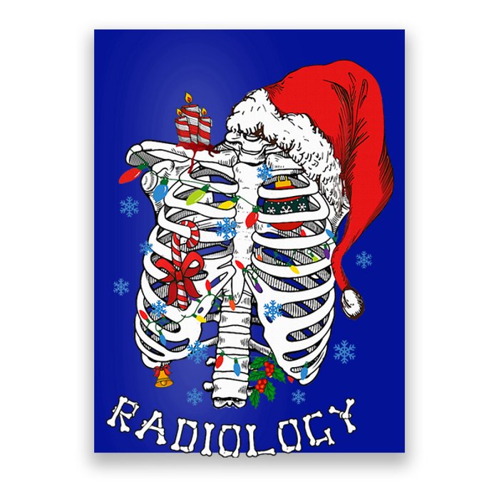 Skeleton Xmas Lights Santa Hat Christmas Radiology Rad Tech Poster