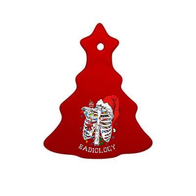 Skeleton Xmas Lights Santa Hat Christmas Radiology Rad Tech Ceramic Tree Ornament