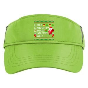 Santa Xmas List Nice Naughty Innocent Until Proven Guilty Cool Gift Adult Drive Performance Visor