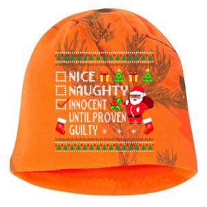 Santa Xmas List Nice Naughty Innocent Until Proven Guilty Cool Gift Kati - Camo Knit Beanie