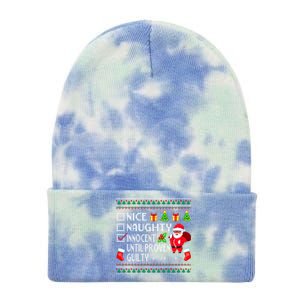 Santa Xmas List Nice Naughty Innocent Until Proven Guilty Cool Gift Tie Dye 12in Knit Beanie