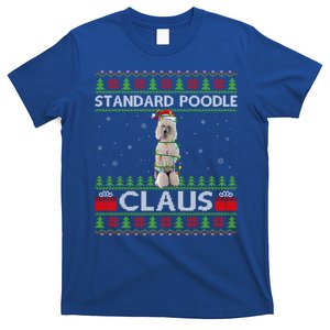 Santa Xmas Lighting Ugly Standard Poodle Dog Christmas Gift T-Shirt