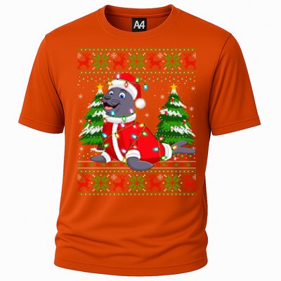 Seal Xmas Lighting Ugly Santa Seal Christmas Meaningful Gift Cooling Performance Crew T-Shirt