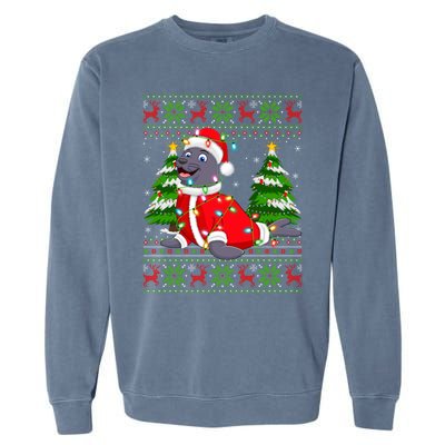 Seal Xmas Lighting Ugly Santa Seal Christmas Meaningful Gift Garment-Dyed Sweatshirt