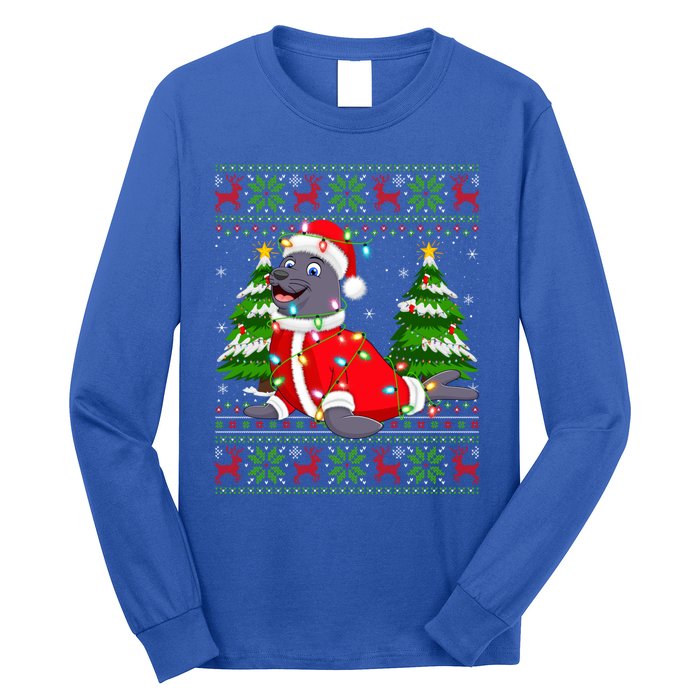 Seal Xmas Lighting Ugly Santa Seal Christmas Meaningful Gift Long Sleeve Shirt