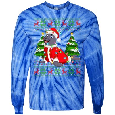 Seal Xmas Lighting Ugly Santa Seal Christmas Meaningful Gift Tie-Dye Long Sleeve Shirt