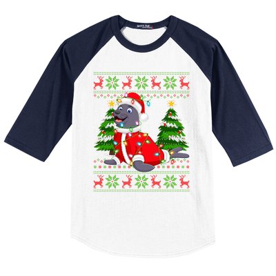 Seal Xmas Lighting Ugly Santa Seal Christmas Meaningful Gift Baseball Sleeve Shirt