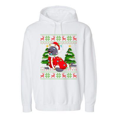 Seal Xmas Lighting Ugly Santa Seal Christmas Meaningful Gift Garment-Dyed Fleece Hoodie