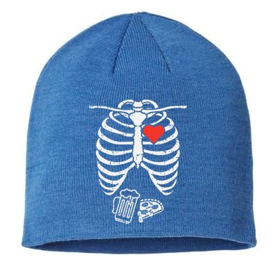 Skeleton XRay Pizza Beer Halloween Pregnancy Dad Sustainable Beanie