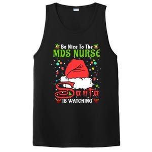 Santa Xmas Pajamas Be Nice To The Mds Nurse Christmas Gift PosiCharge Competitor Tank