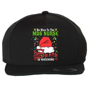 Santa Xmas Pajamas Be Nice To The Mds Nurse Christmas Gift Wool Snapback Cap