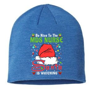 Santa Xmas Pajamas Be Nice To The Mds Nurse Christmas Gift Sustainable Beanie