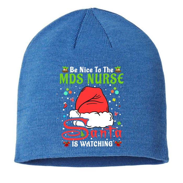 Santa Xmas Pajamas Be Nice To The Mds Nurse Christmas Gift Sustainable Beanie