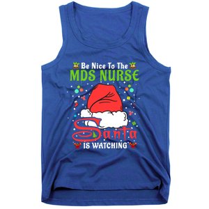 Santa Xmas Pajamas Be Nice To The Mds Nurse Christmas Gift Tank Top