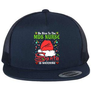 Santa Xmas Pajamas Be Nice To The Mds Nurse Christmas Gift Flat Bill Trucker Hat