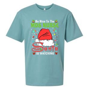 Santa Xmas Pajamas Be Nice To The Mds Nurse Christmas Gift Sueded Cloud Jersey T-Shirt