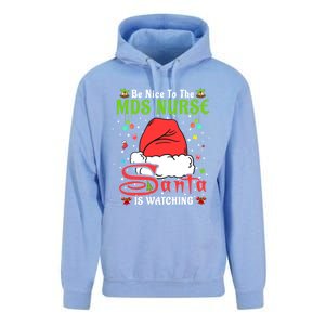 Santa Xmas Pajamas Be Nice To The Mds Nurse Christmas Gift Unisex Surf Hoodie