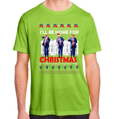 Santa Xmas Pajamas Funny Trump Ill Be Home For Christmas Gift Adult ChromaSoft Performance T-Shirt