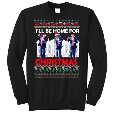 Santa Xmas Pajamas Funny Trump Ill Be Home For Christmas Gift Sweatshirt