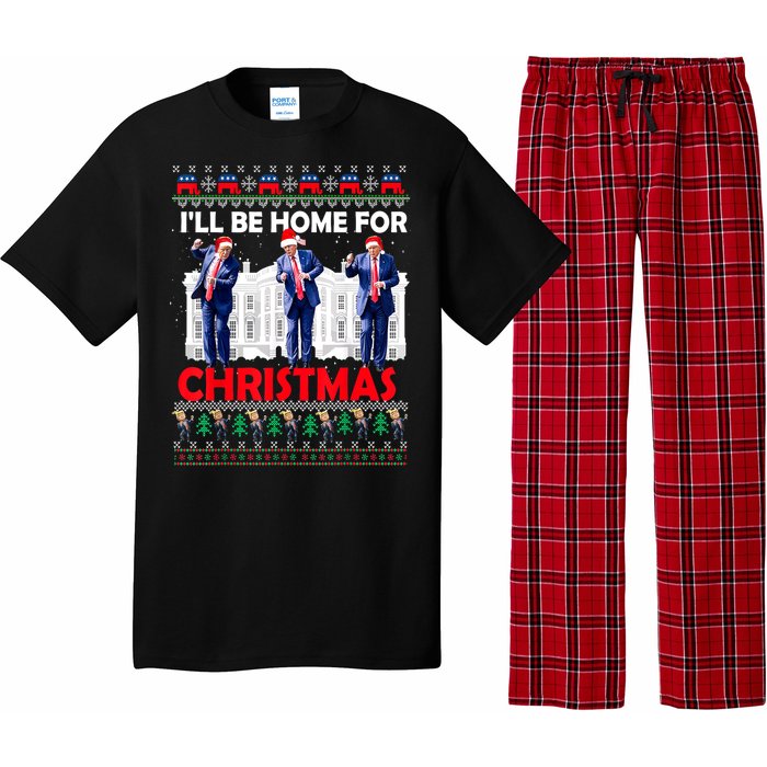 Santa Xmas Pajamas Funny Trump Ill Be Home For Christmas Gift Pajama Set