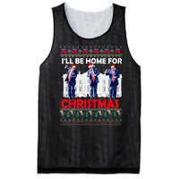 Santa Xmas Pajamas Funny Trump Ill Be Home For Christmas Gift Mesh Reversible Basketball Jersey Tank