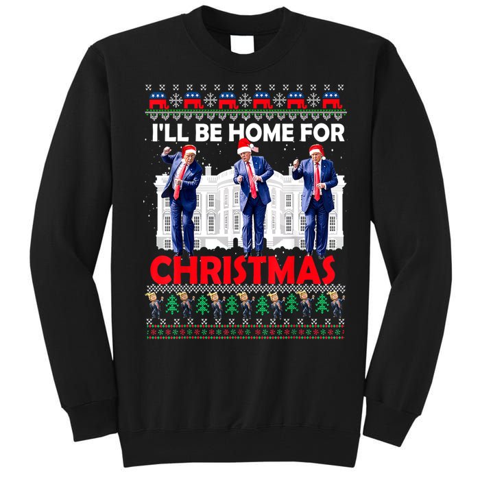 Santa Xmas Pajamas Funny Trump Ill Be Home For Christmas Gift Tall Sweatshirt