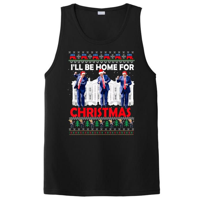 Santa Xmas Pajamas Funny Trump Ill Be Home For Christmas Gift PosiCharge Competitor Tank