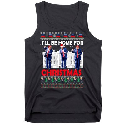 Santa Xmas Pajamas Funny Trump Ill Be Home For Christmas Gift Tank Top