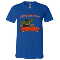 Schipperke Xmas Vintage Red Pickup Retro Truck Cute Gift V-Neck T-Shirt