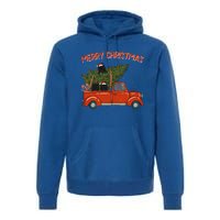 Schipperke Xmas Vintage Red Pickup Retro Truck Cute Gift Premium Hoodie