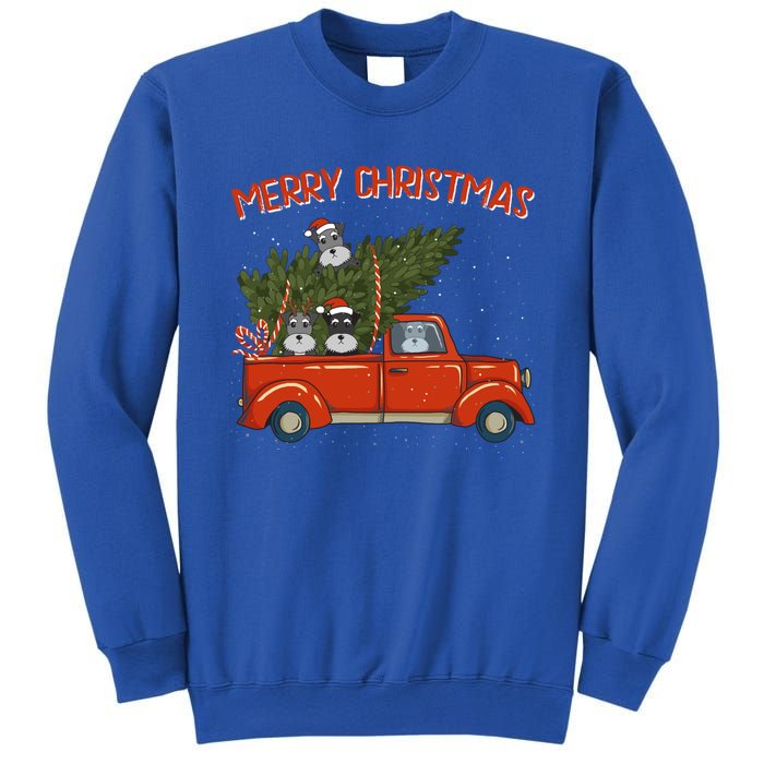 Schnauzer Xmas Vintage Red Pickup Retro Truck Meaningful Gift Sweatshirt