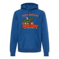 Schnauzer Xmas Vintage Red Pickup Retro Truck Meaningful Gift Premium Hoodie