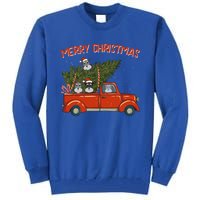 Schnauzer Xmas Vintage Red Pickup Retro Truck Meaningful Gift Tall Sweatshirt