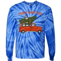 Schnauzer Xmas Vintage Red Pickup Retro Truck Meaningful Gift Tie-Dye Long Sleeve Shirt