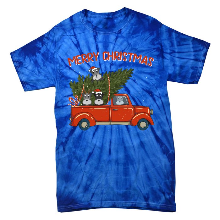 Schnauzer Xmas Vintage Red Pickup Retro Truck Meaningful Gift Tie-Dye T-Shirt