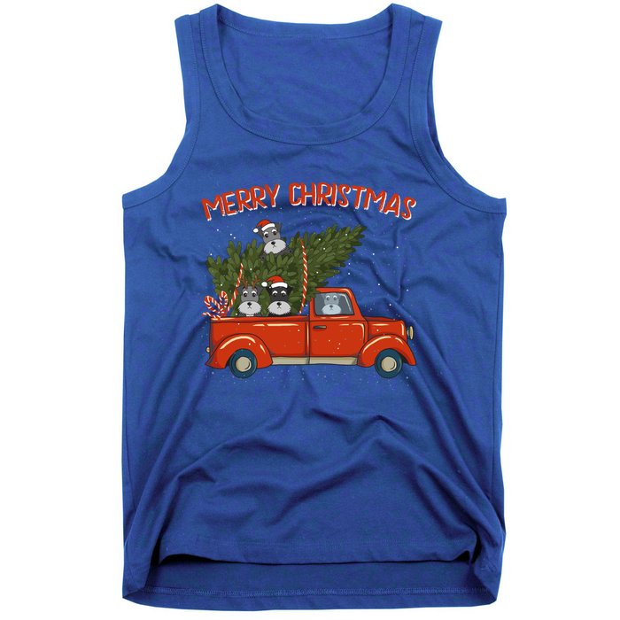 Schnauzer Xmas Vintage Red Pickup Retro Truck Meaningful Gift Tank Top