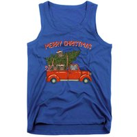 Siberian Xmas Vintage Red Pickup Retro Truck Gift Tank Top