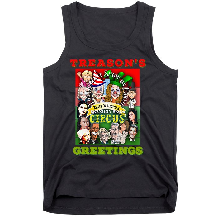 Swamp Xmas Wreath Biden Squad Trump Ugly Christmas Sweater Tank Top