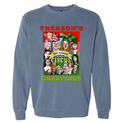 Swamp Xmas Wreath Biden Squad Trump Ugly Christmas Sweater Garment-Dyed Sweatshirt