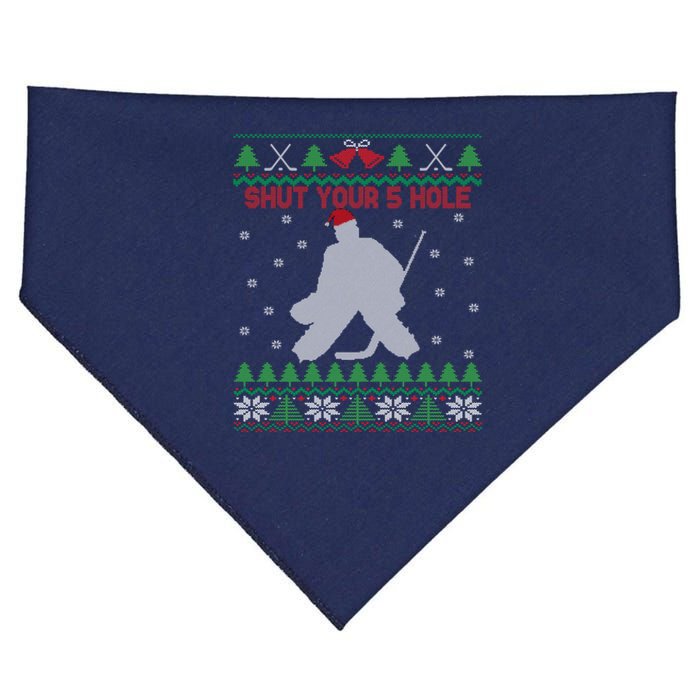 Shut Your 5 Hole Christmas USA-Made Doggie Bandana