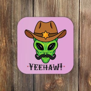 Space Yeehaw Alien Cowboy Halloween Alien Western Coaster