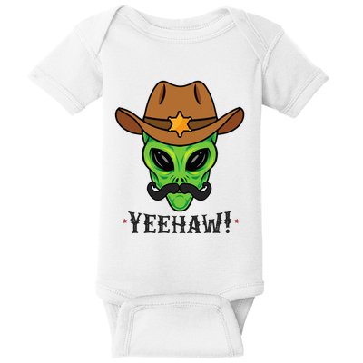 Space Yeehaw Alien Cowboy Halloween Alien Western Baby Bodysuit