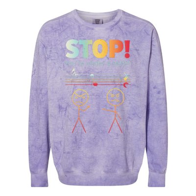 Stop You Are Under A Rest Funny Stickmusic Node Musician Colorblast Crewneck Sweatshirt